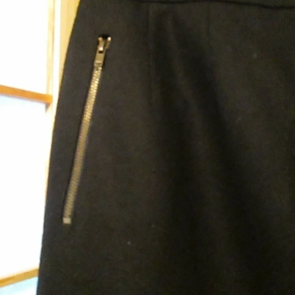 Harve Benard Zip Back Pockets Wool Blend Skirt